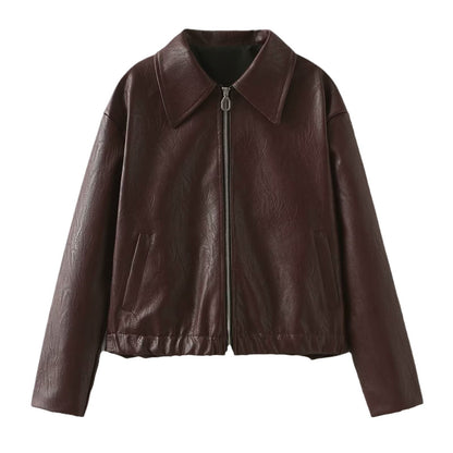 Veste Cuir Zippée Camille