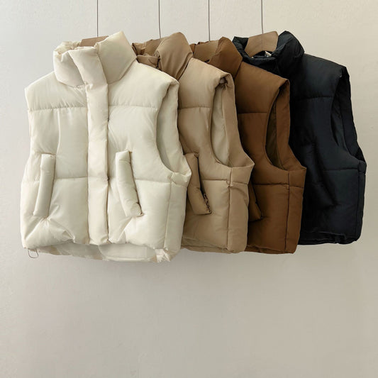 Gilet en Coton à Taille Haute Femme  Automne Hiver