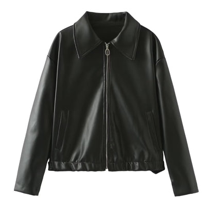 Veste Cuir Zippée Camille